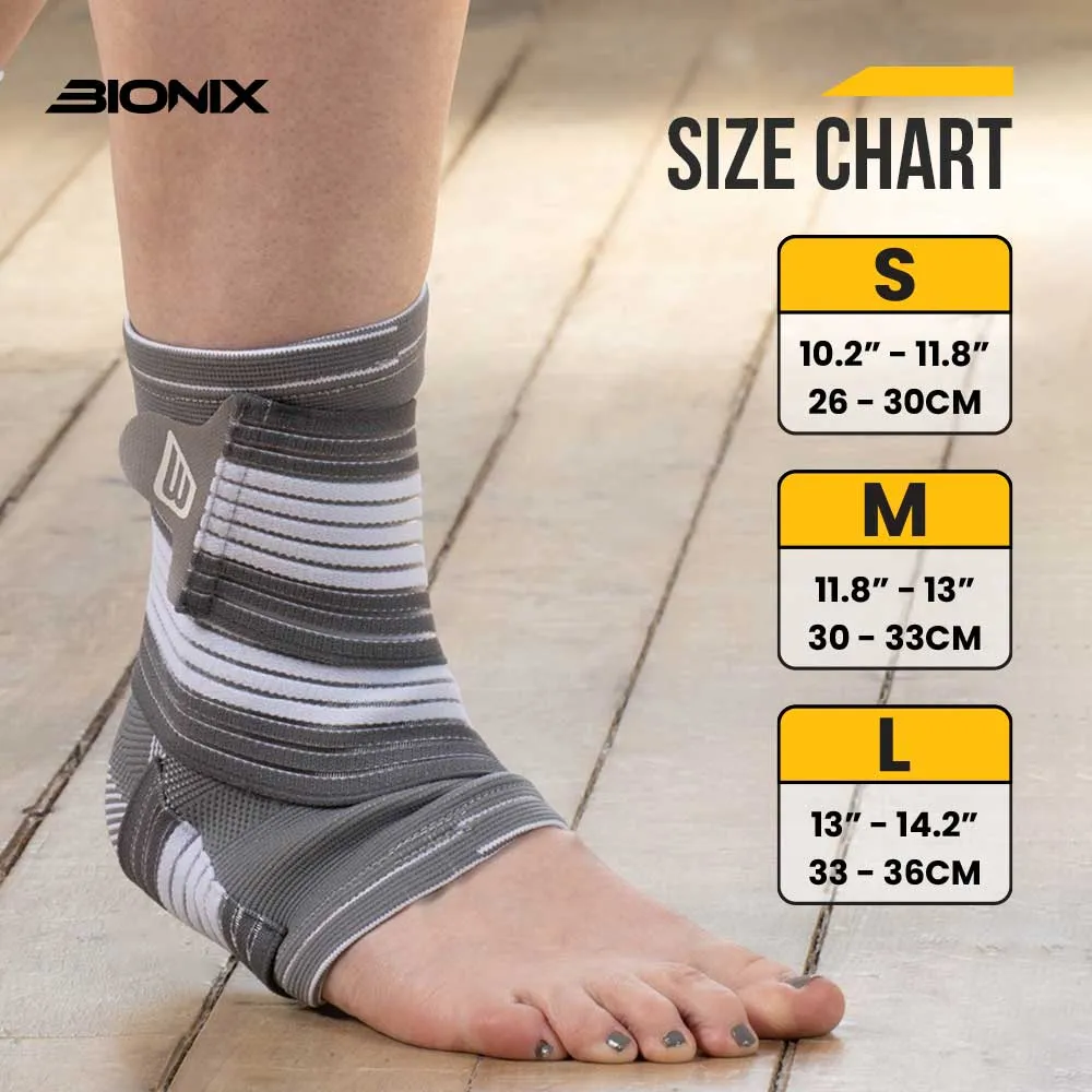 Ankle Support Brace - Compression Bandage with Adjustable Strap - Athletic Ankle Support Brace