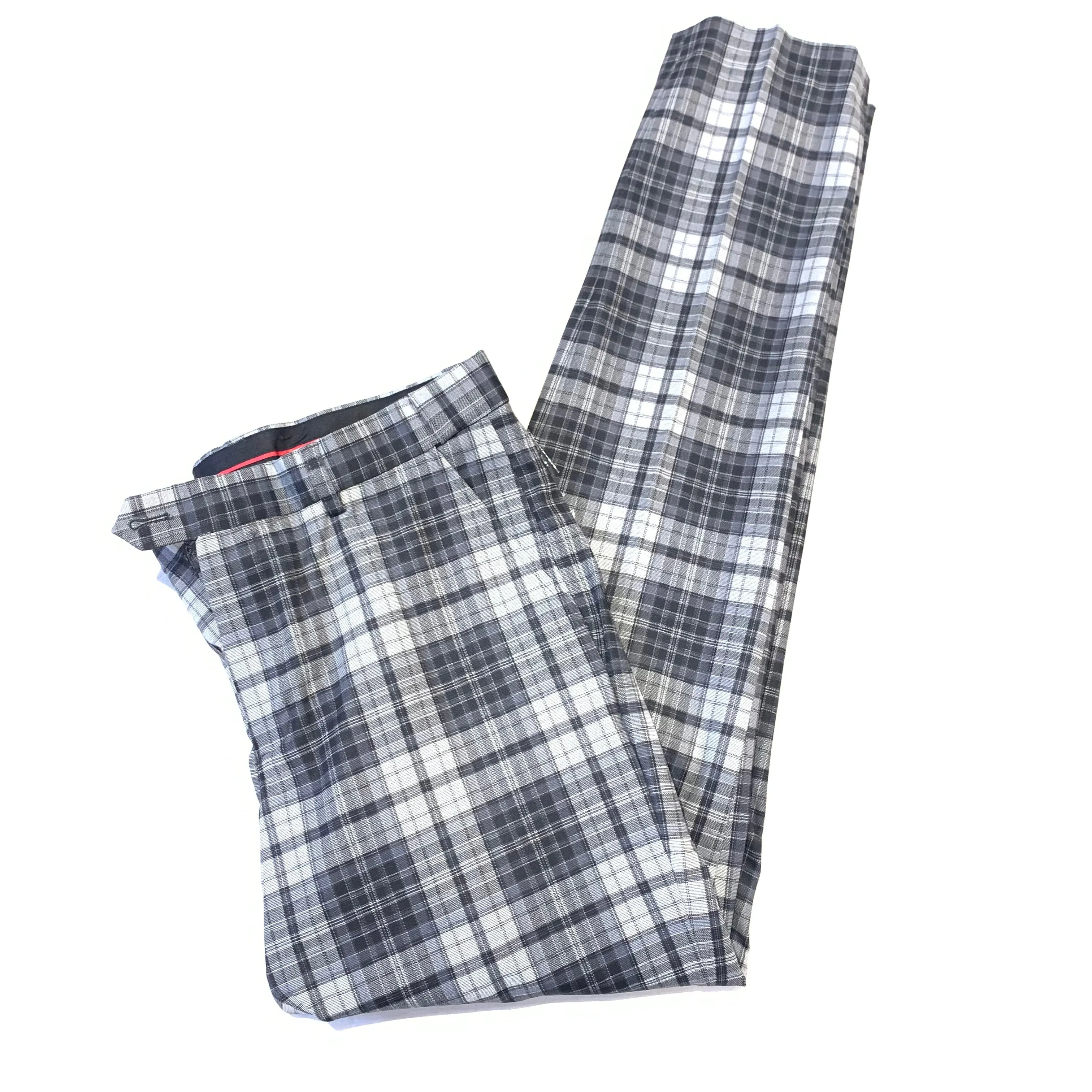 Barabas Multi Grey Plaid Dress Pants