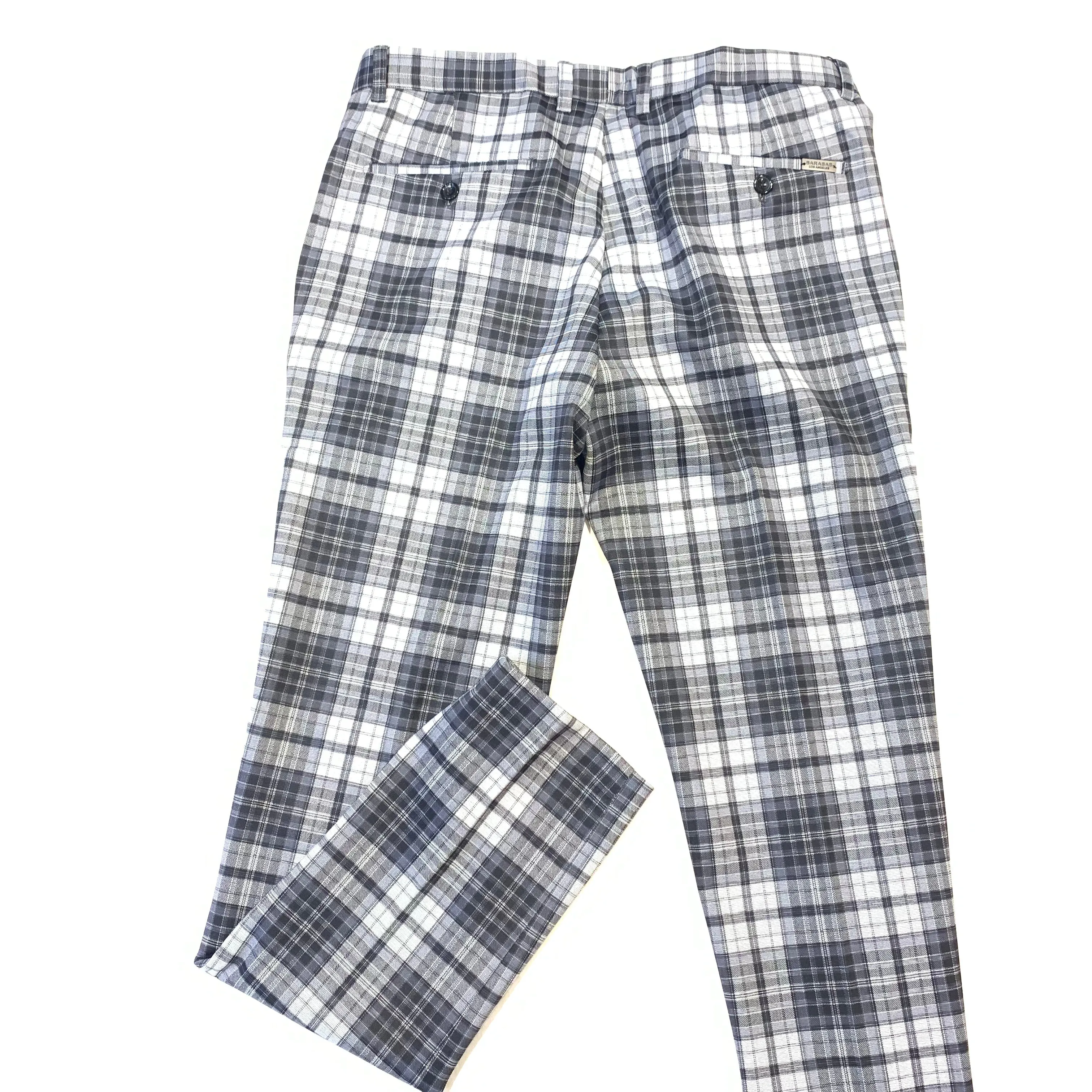 Barabas Multi Grey Plaid Dress Pants