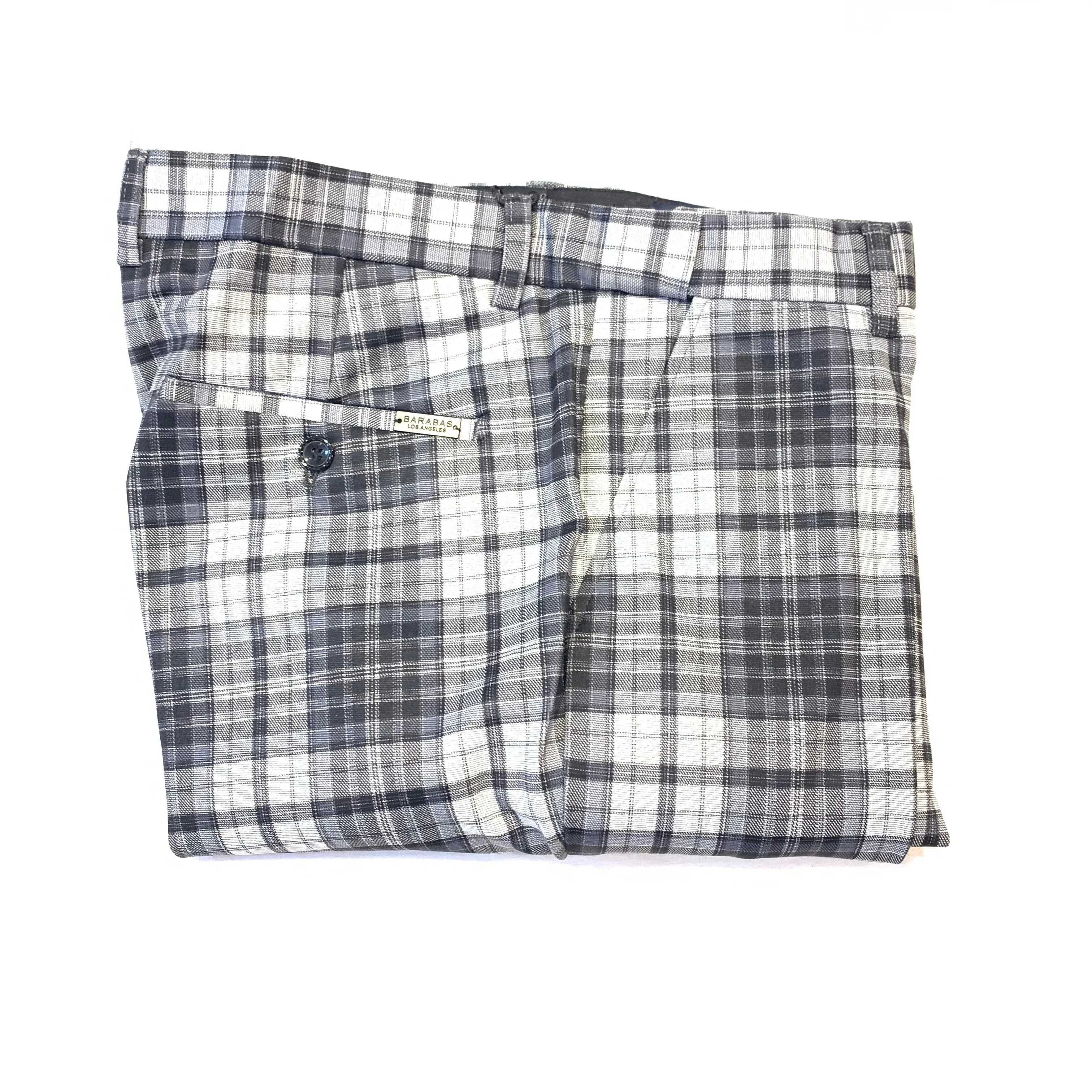 Barabas Multi Grey Plaid Dress Pants
