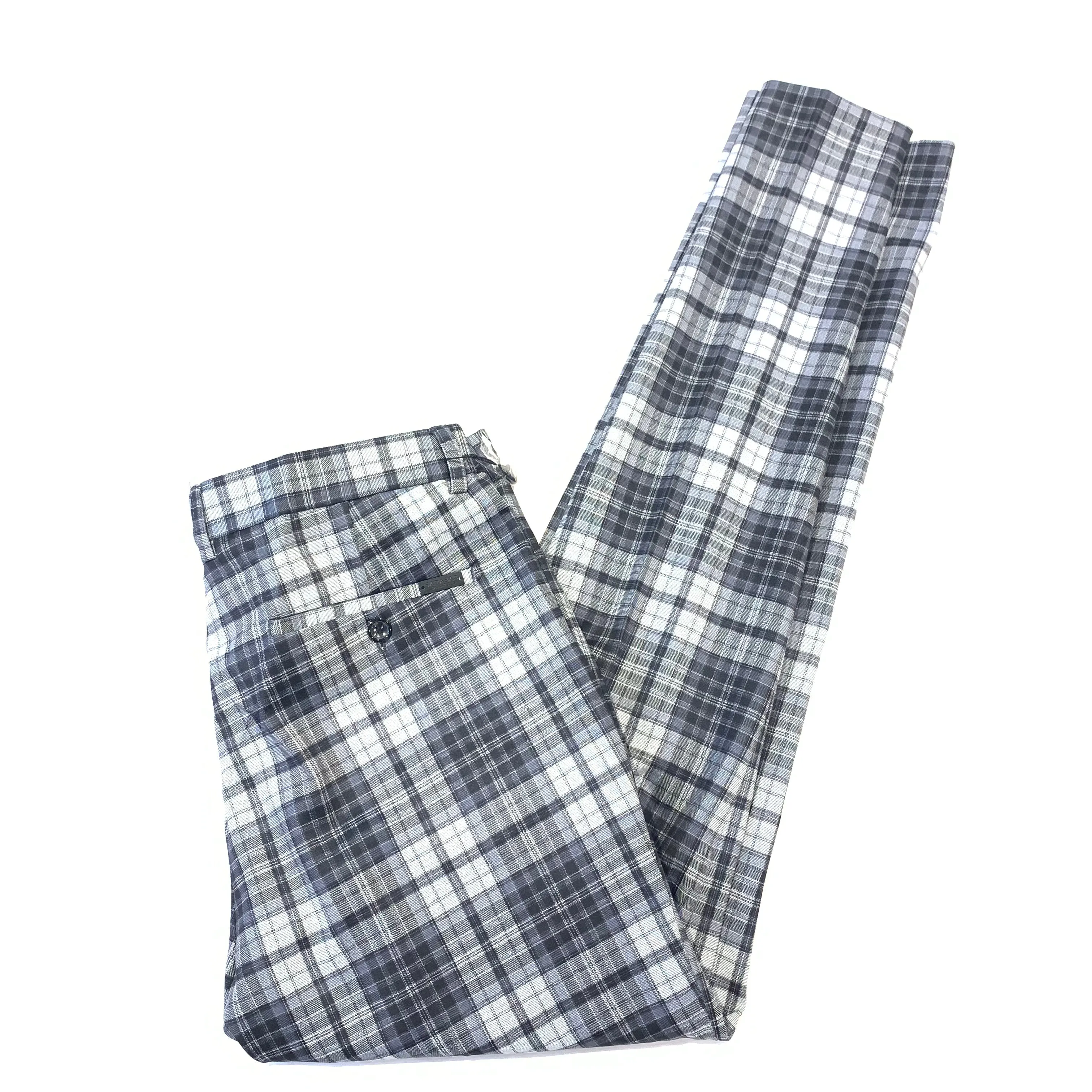 Barabas Multi Grey Plaid Dress Pants