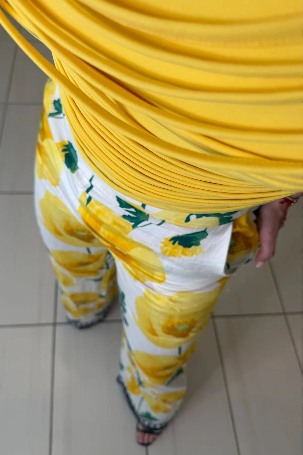 Botanical Bliss Floral Yellow Pants