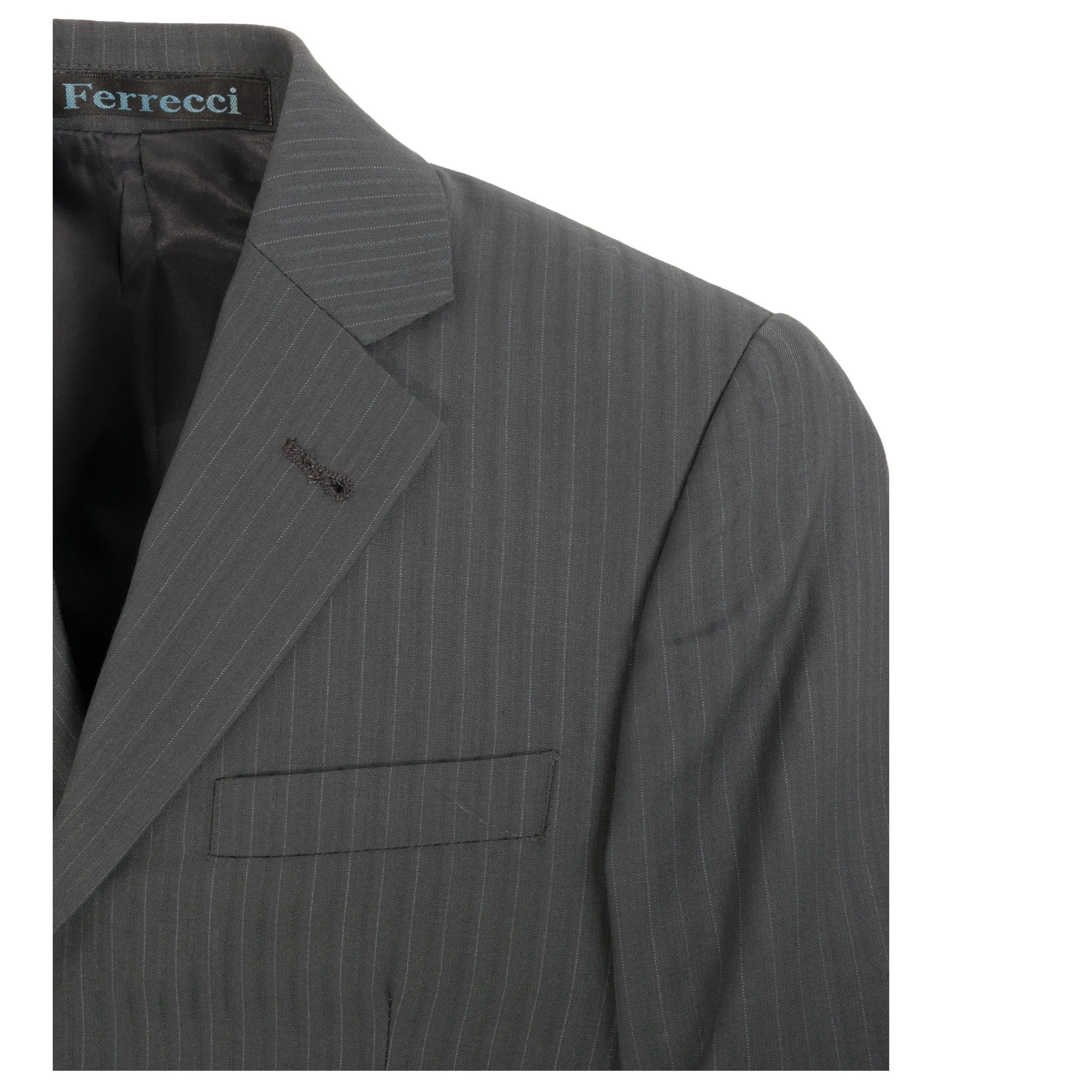 Boys Premium Grey Green Striped 2pc Suit