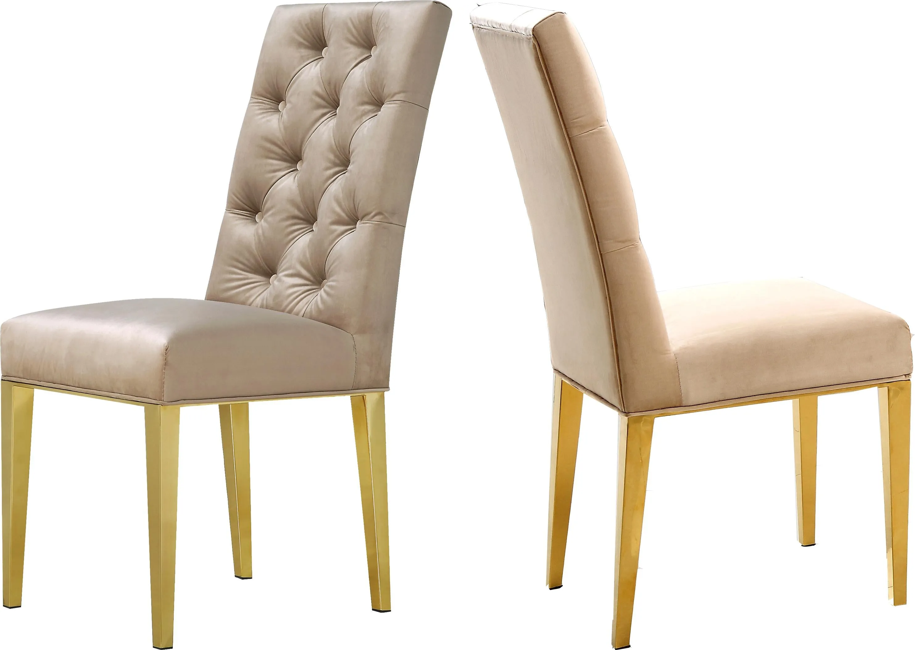 Capri Beige Velvet Dining Chair