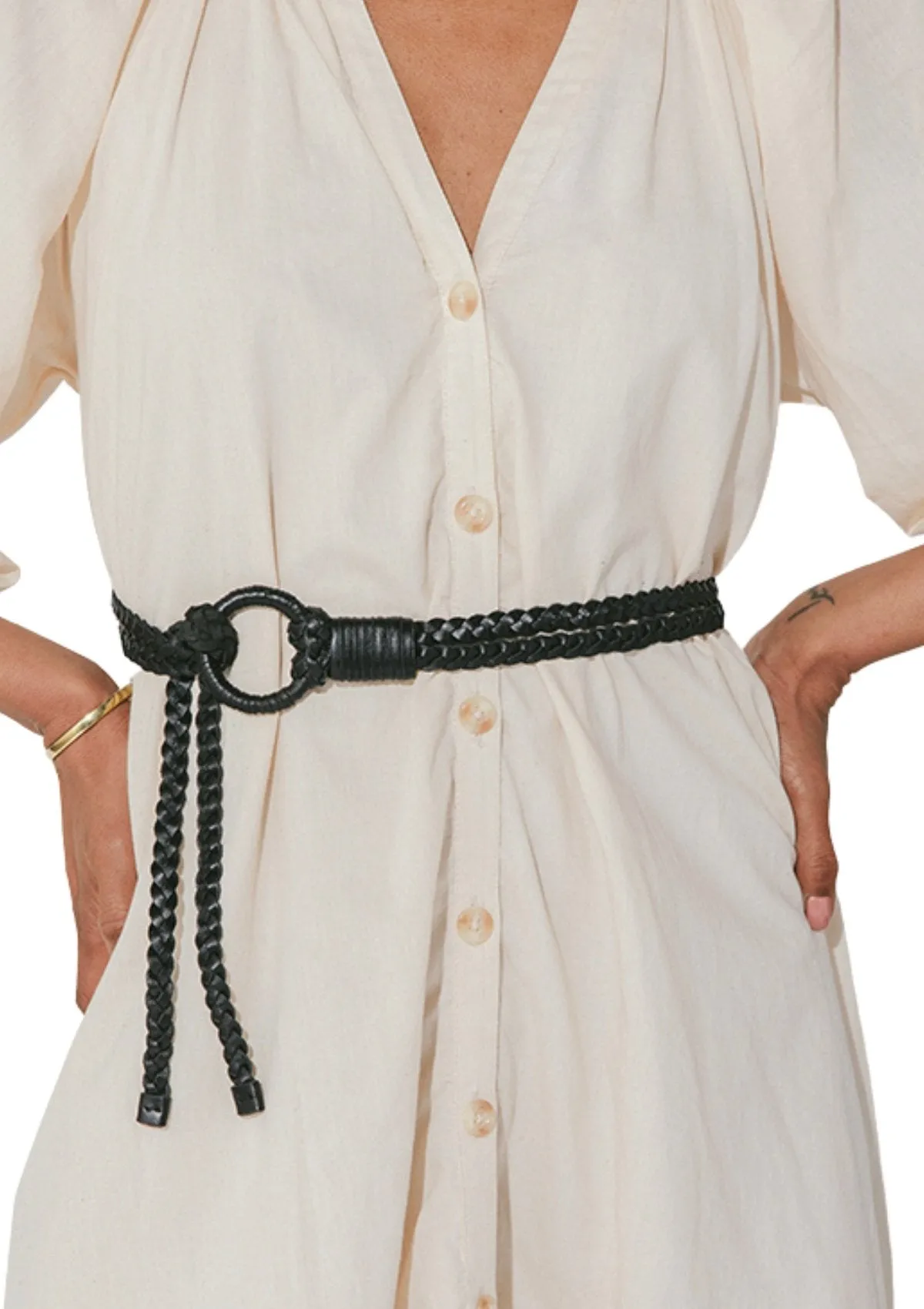 Cleobella Leather Loop Belt | Black