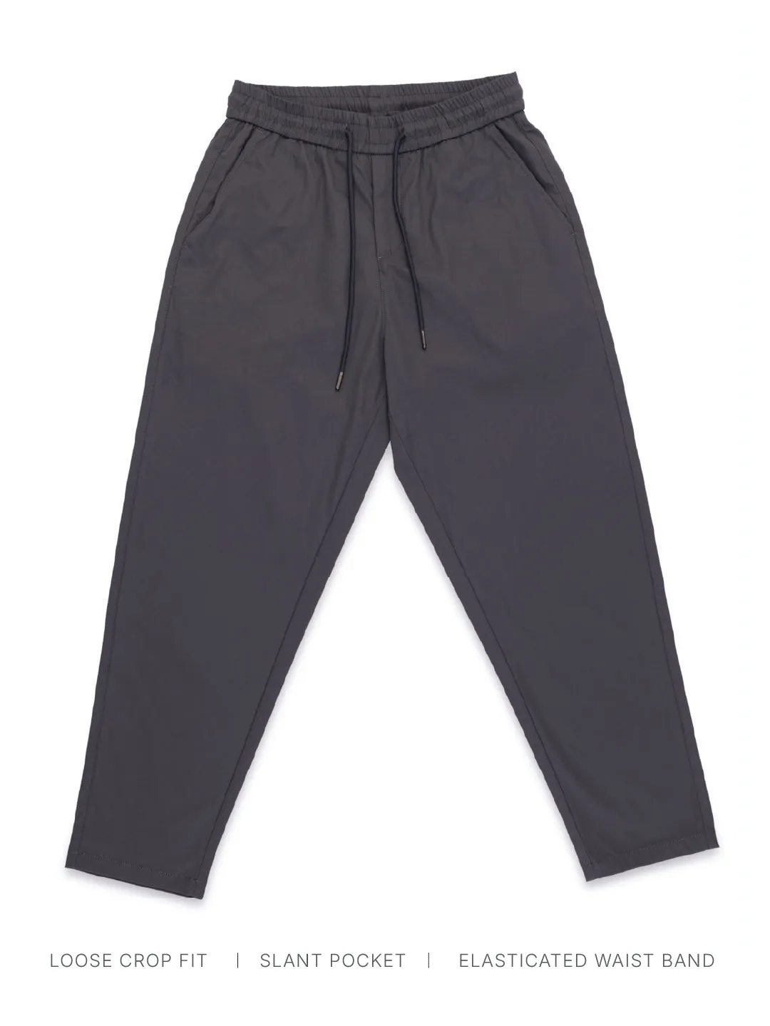 Dark Grey Loose Crop Jogger Pant