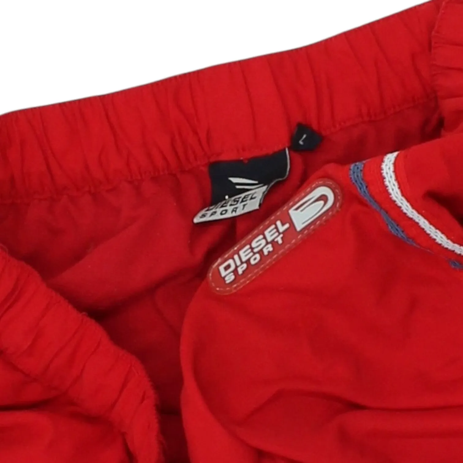 Diesel Red Tracksuit Bottoms | Vintage Mens Sportswear Sports Gym Track Pants