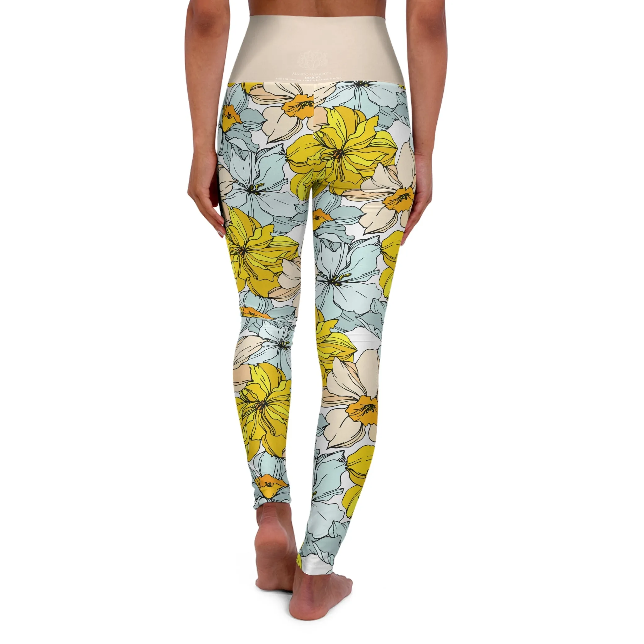 Floral High Waisted Yoga Leggings - Stylish Activewear by Margo Makaroff for Comfort & Performance