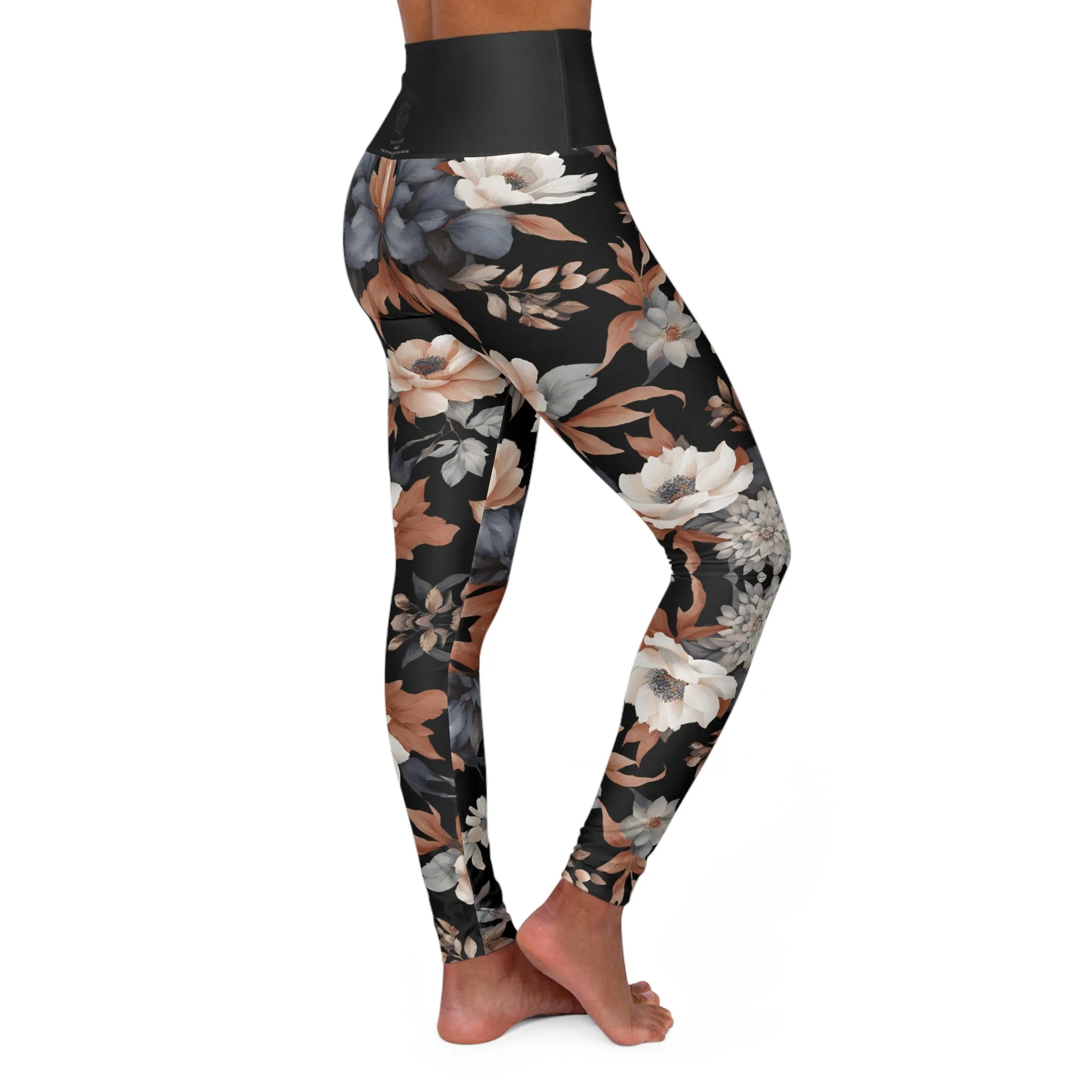 Floral High Waisted Yoga Leggings - Stylish Activewear by Margo Makaroff for Comfort & Performance