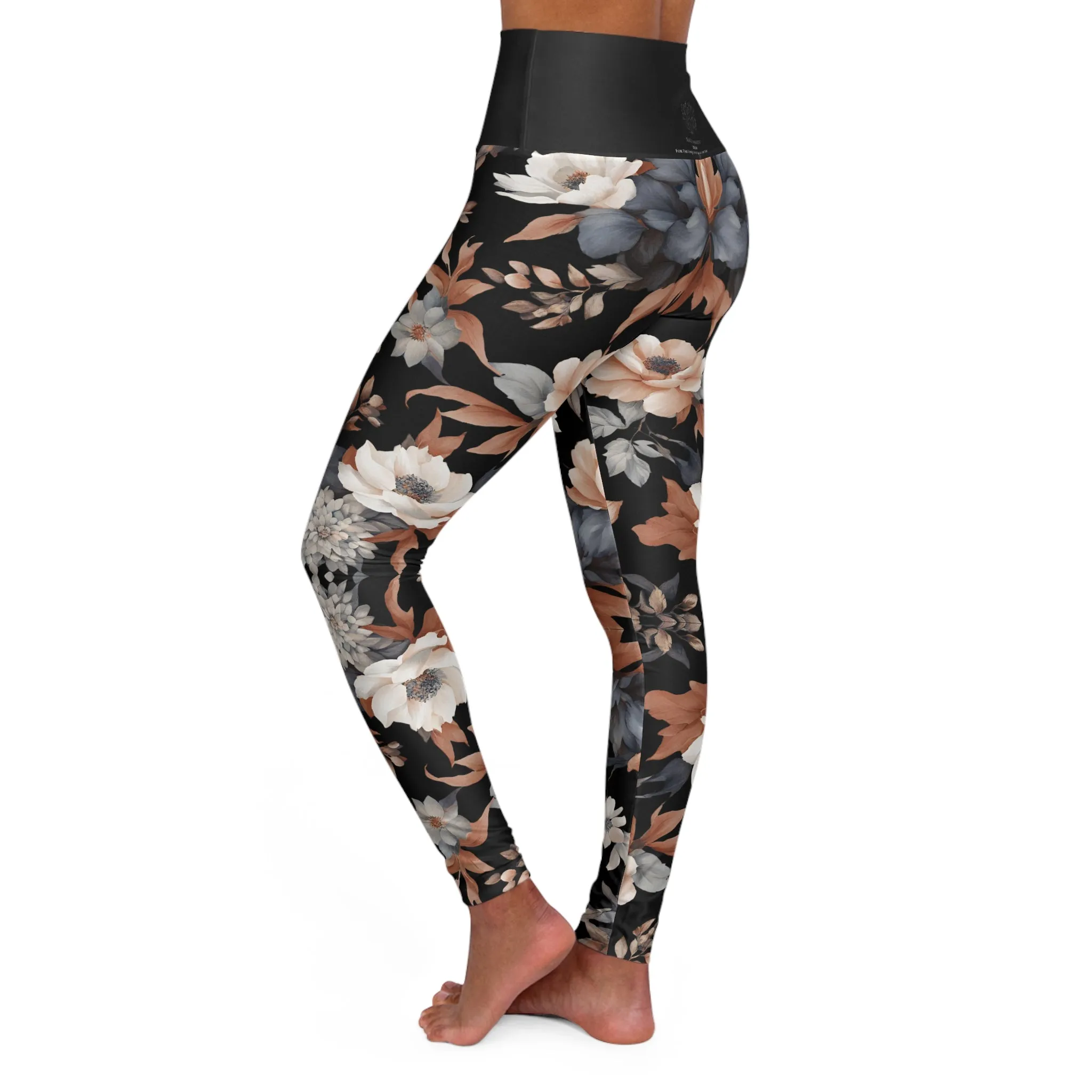 Floral High Waisted Yoga Leggings - Stylish Activewear by Margo Makaroff for Comfort & Performance