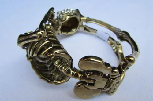 Gold Skeleton Cuff Bracelet Body Bones Halloween Style