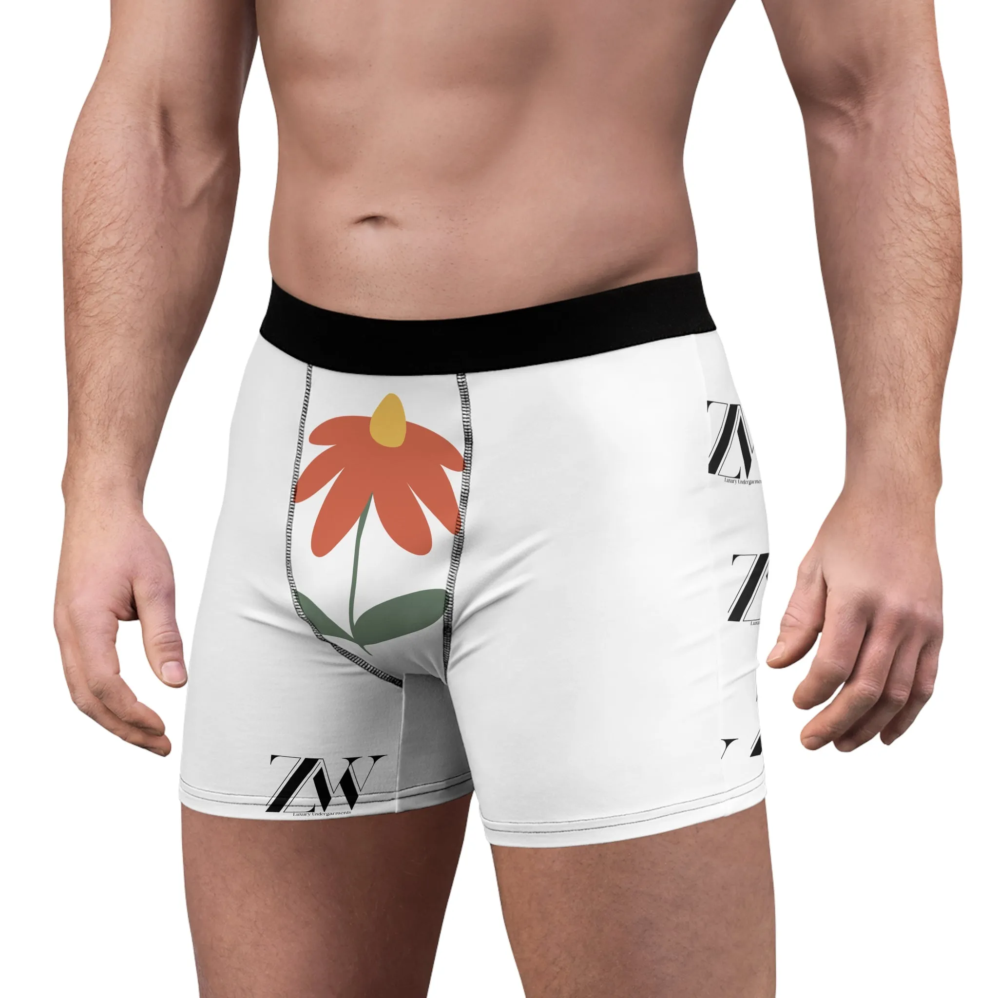 Luxurious styled  Boxer Briefs with Floral and Logo Prints - Comfortable Everyday Under Garments