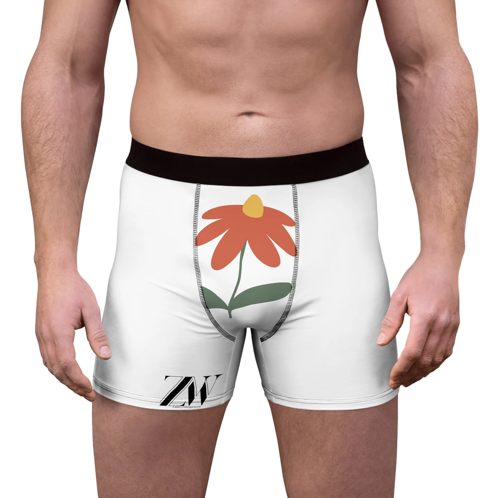 Luxurious styled  Boxer Briefs with Floral and Logo Prints - Comfortable Everyday Under Garments