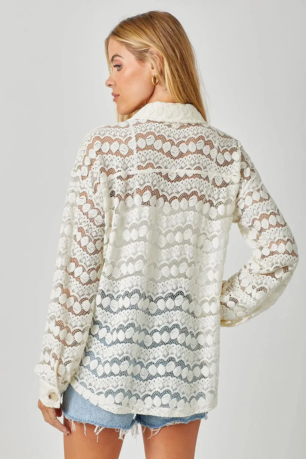 Marie Button Down Lace Jacket