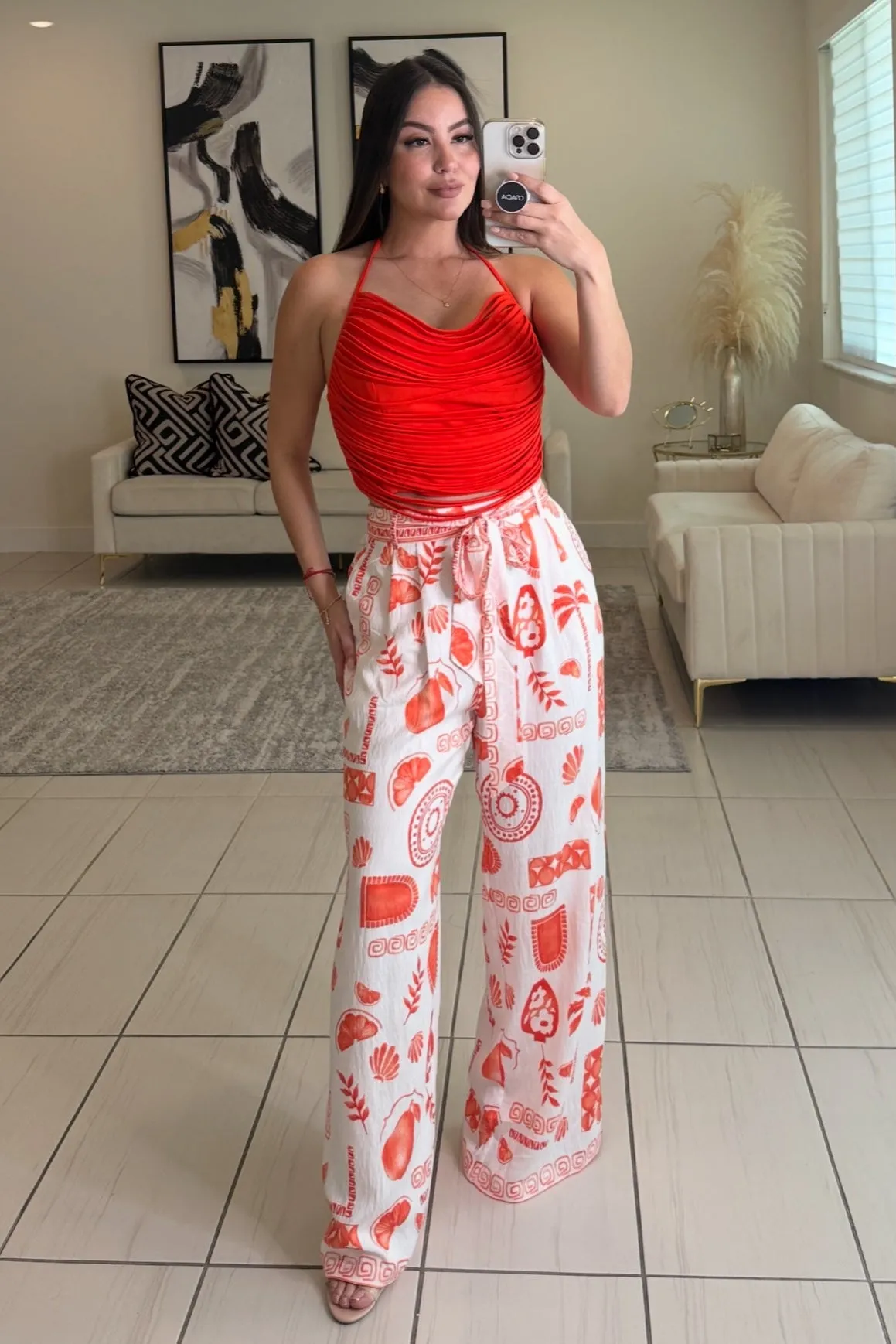 Mediterranean Bliss Red Pants