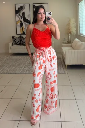 Mediterranean Bliss Red Pants