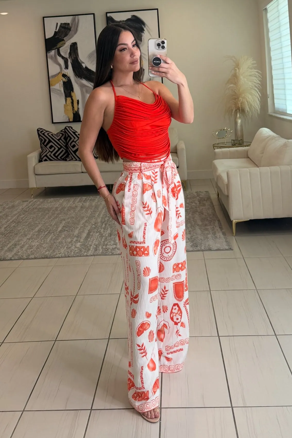Mediterranean Bliss Red Pants
