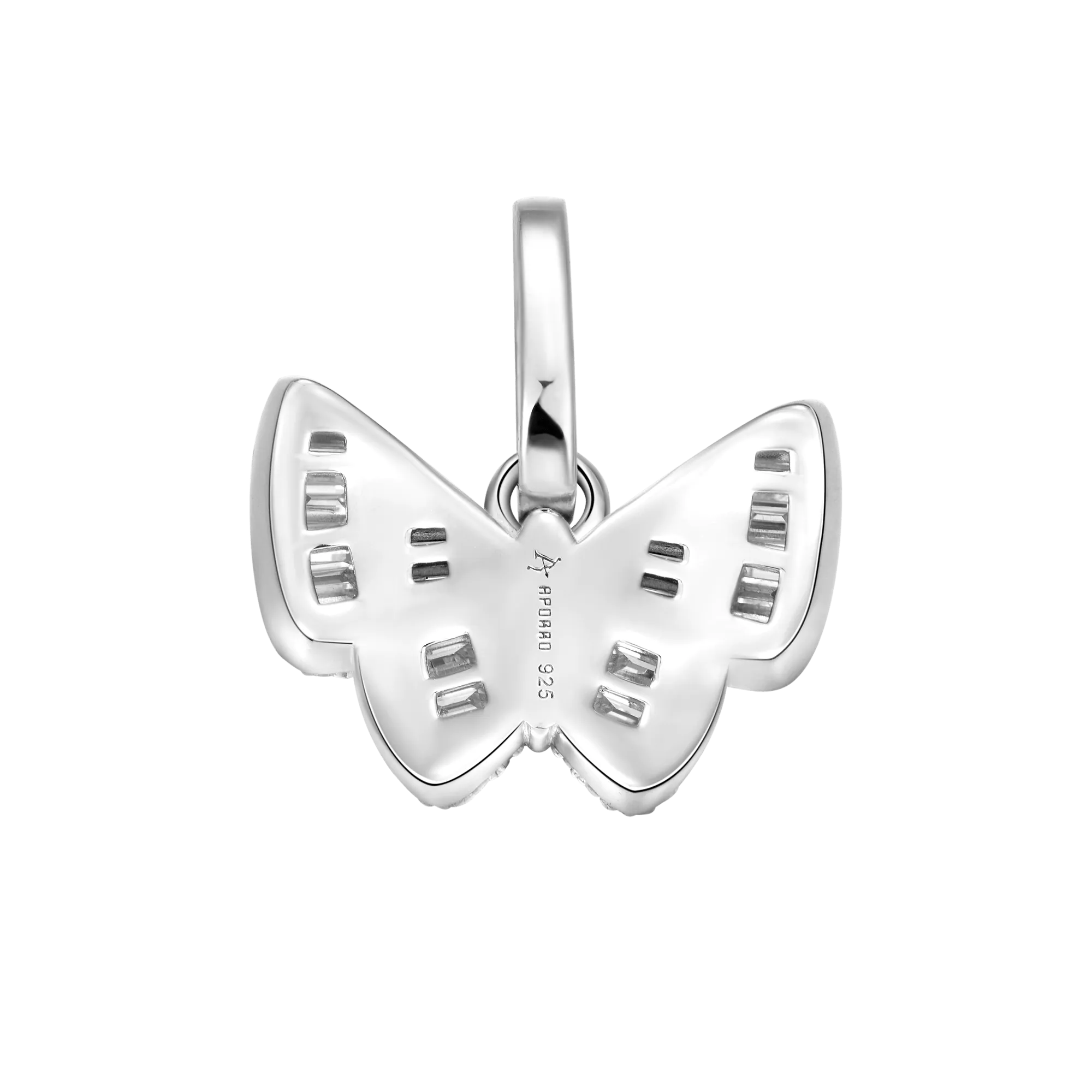 Moissanite Mixed Baguette Cut Butterfly Pendant