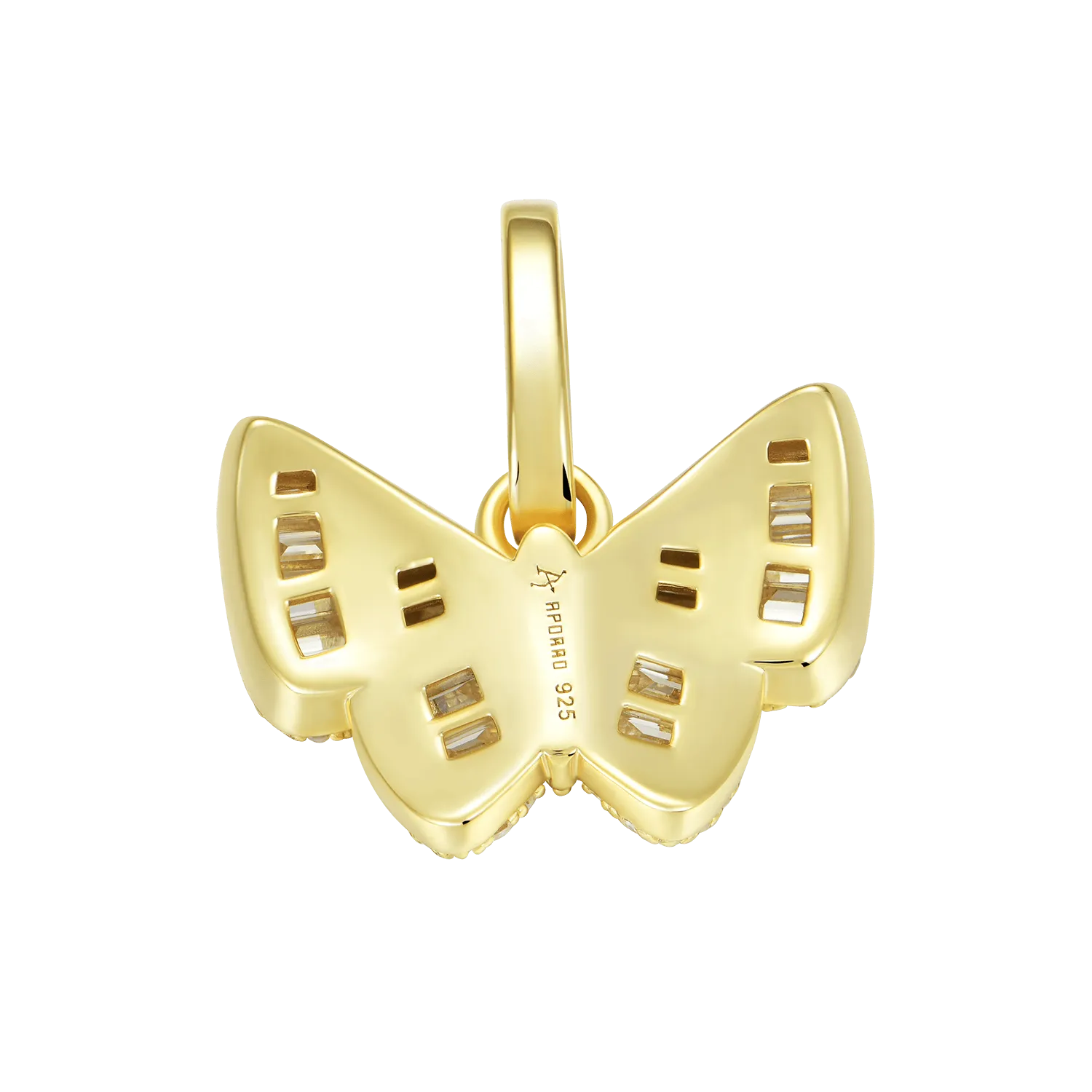 Moissanite Mixed Baguette Cut Butterfly Pendant