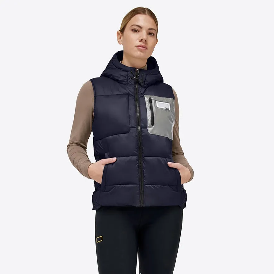 Nylon Hooded Puffer Vest - Navy