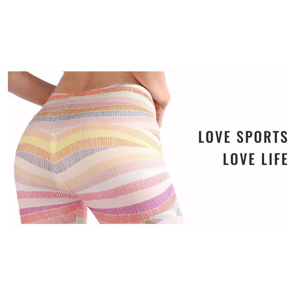 Nylon Stretch Outdoor Tights Digital Print Yoga Pants Women's Sports Leggings