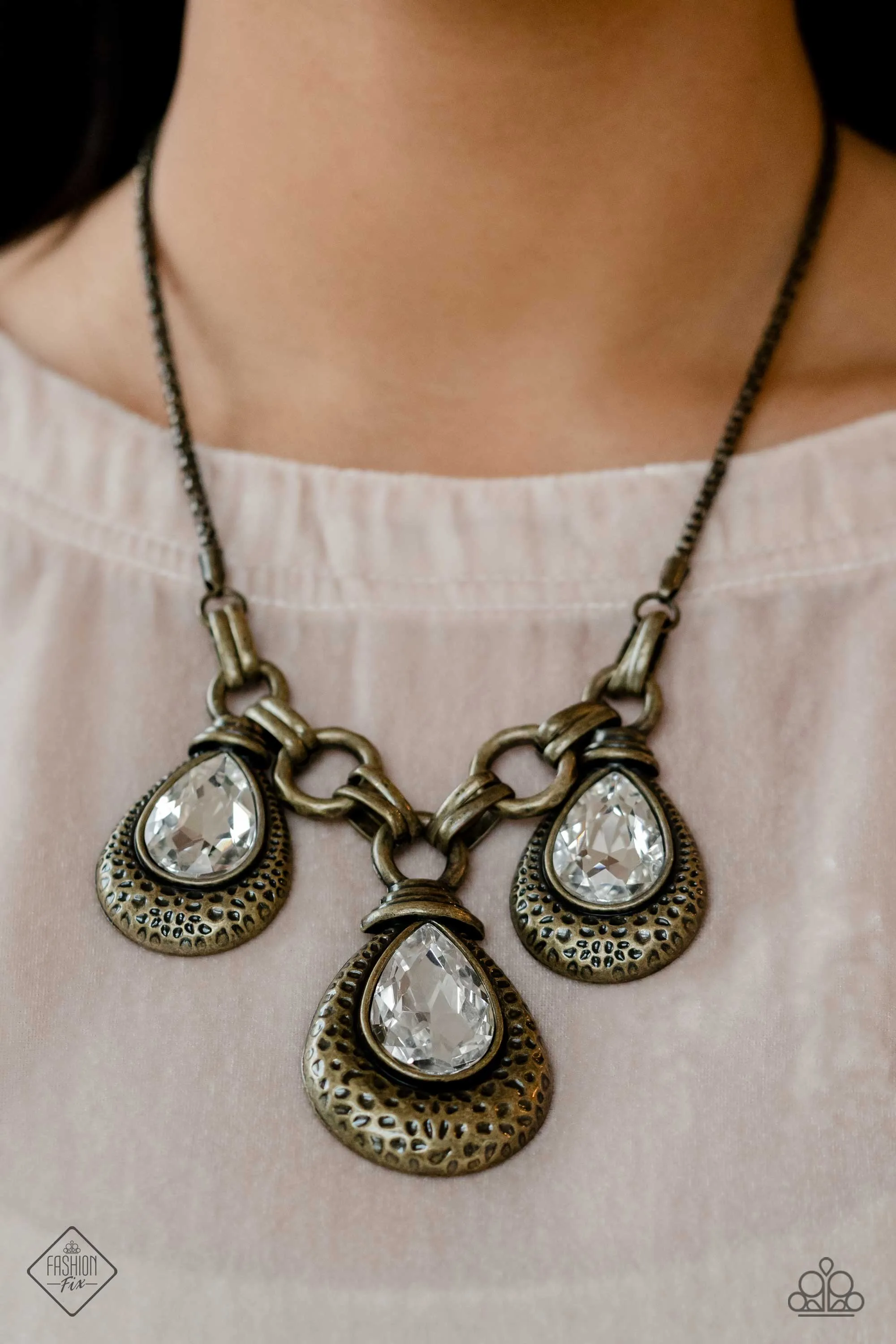 Paparazzi - Built Beacon Brass- Fashion Fix Complete Set