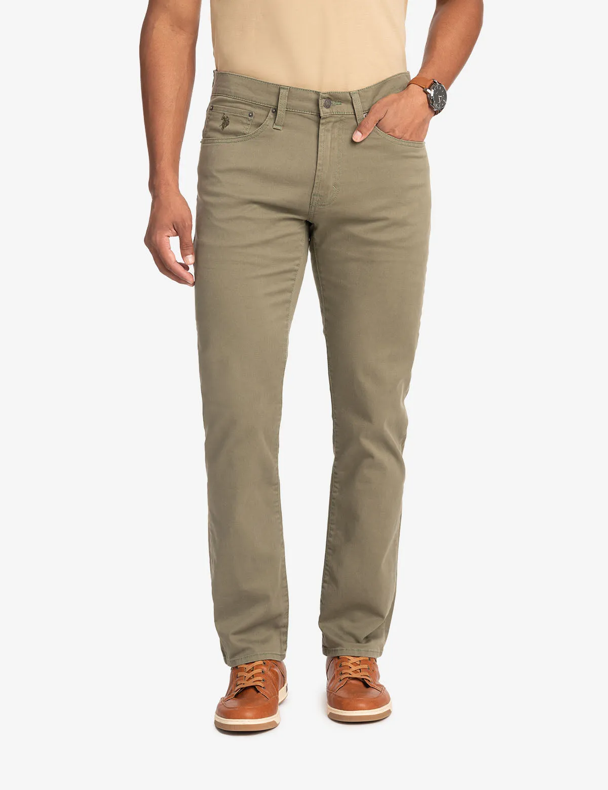 SLIM STRAIGHT 5 POCKET STRETCH CHINO PANTS