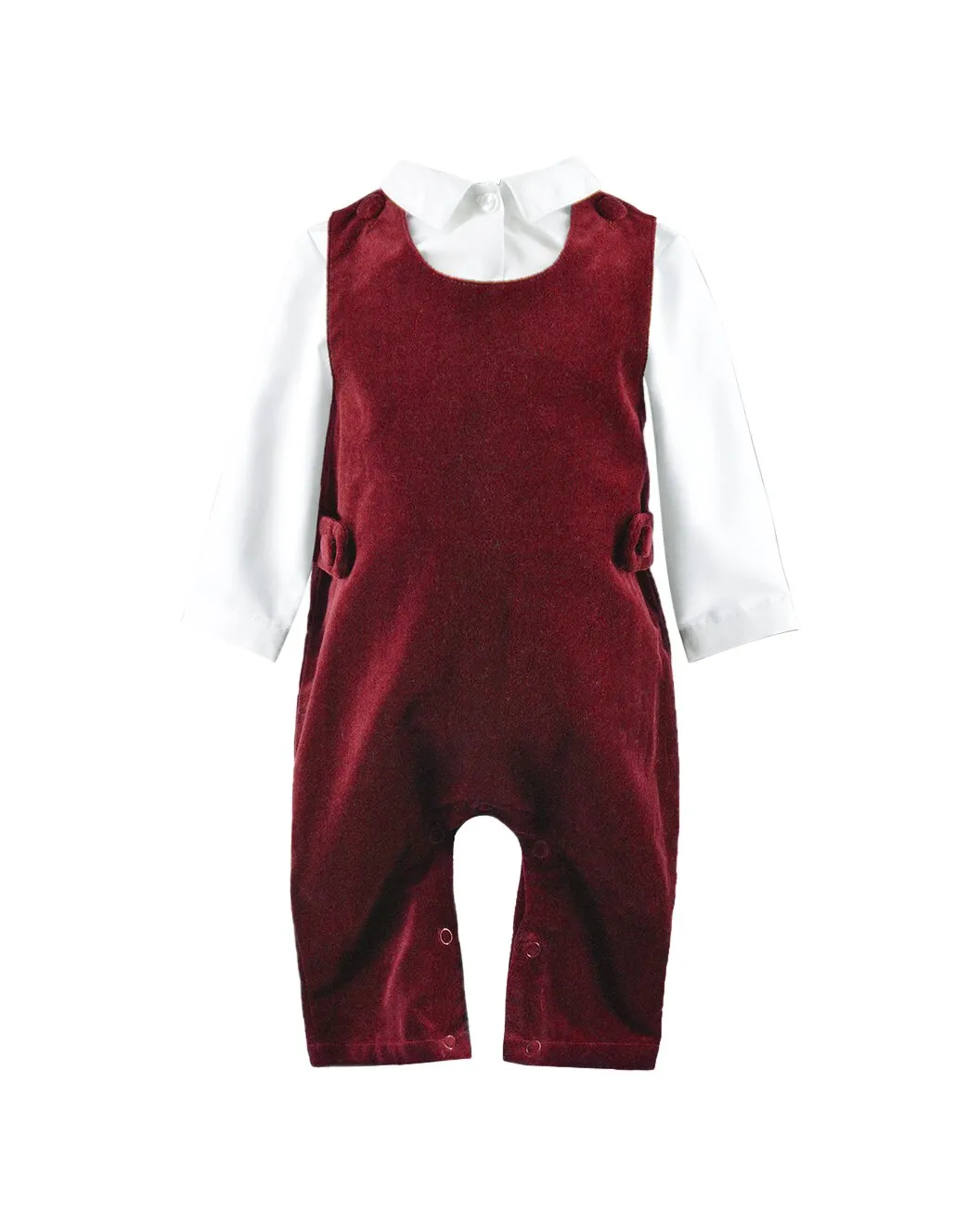 Velvet Romper with White Shirt