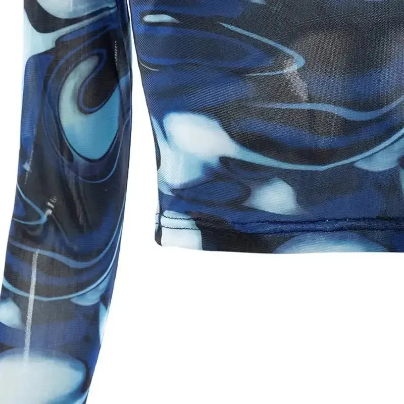 Y2K Floral Lace Top for Women in Short Length for Autumn Winter