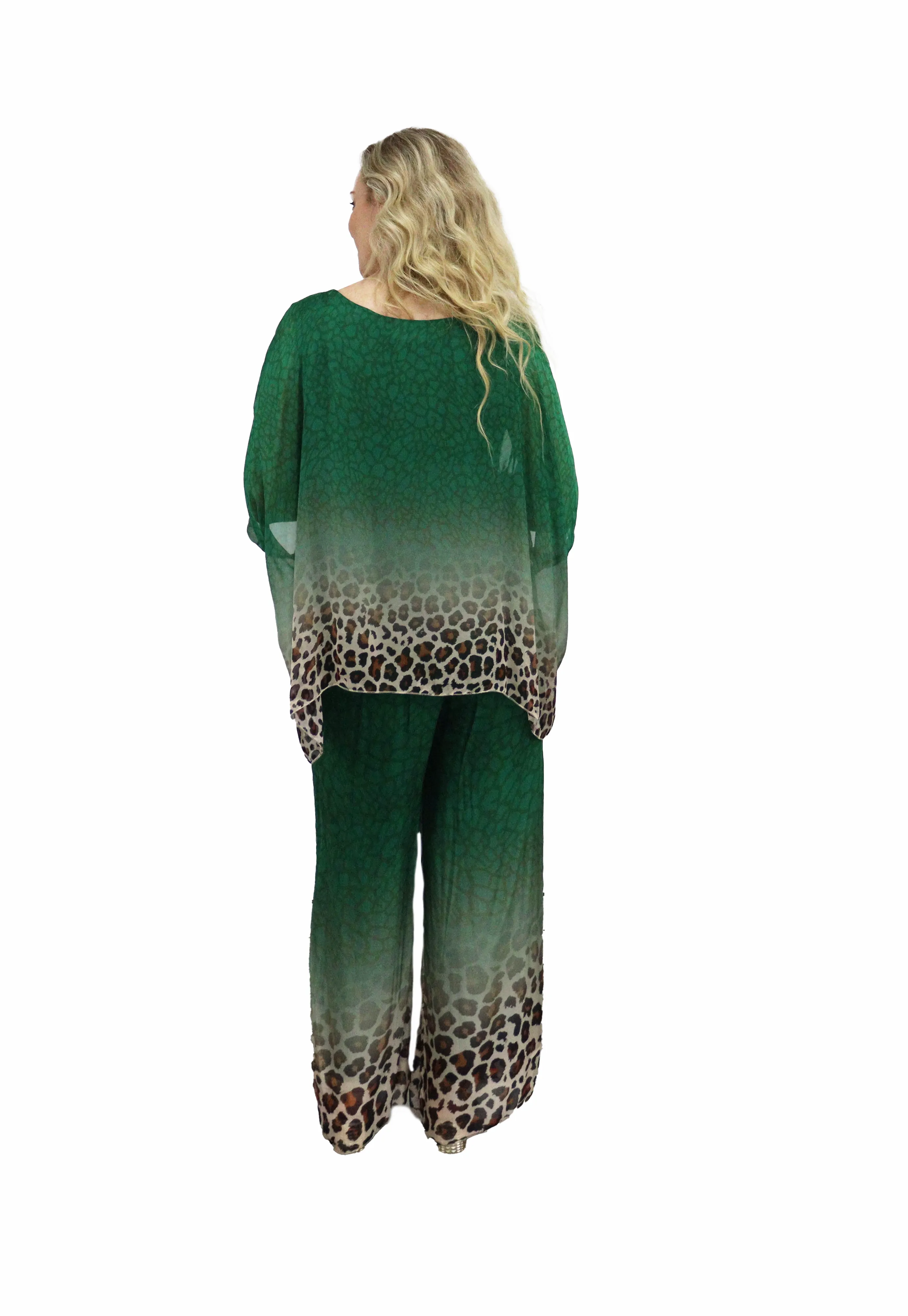ZETA/PERKY silk top-pants set