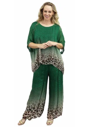 ZETA/PERKY silk top-pants set